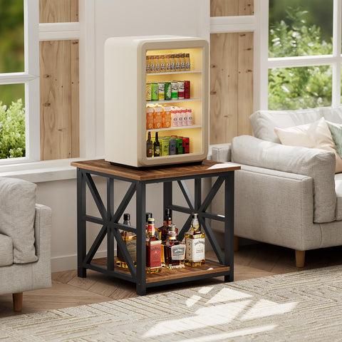 GreenForest end table used as bedroom nightstand with essentials close at hand