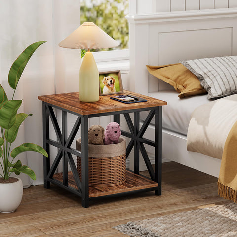 Durable MDF top and steel frame on GreenForest end table for long-lasting use