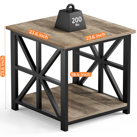 GreenForest end table top surface offers a spacious 24-inch square area