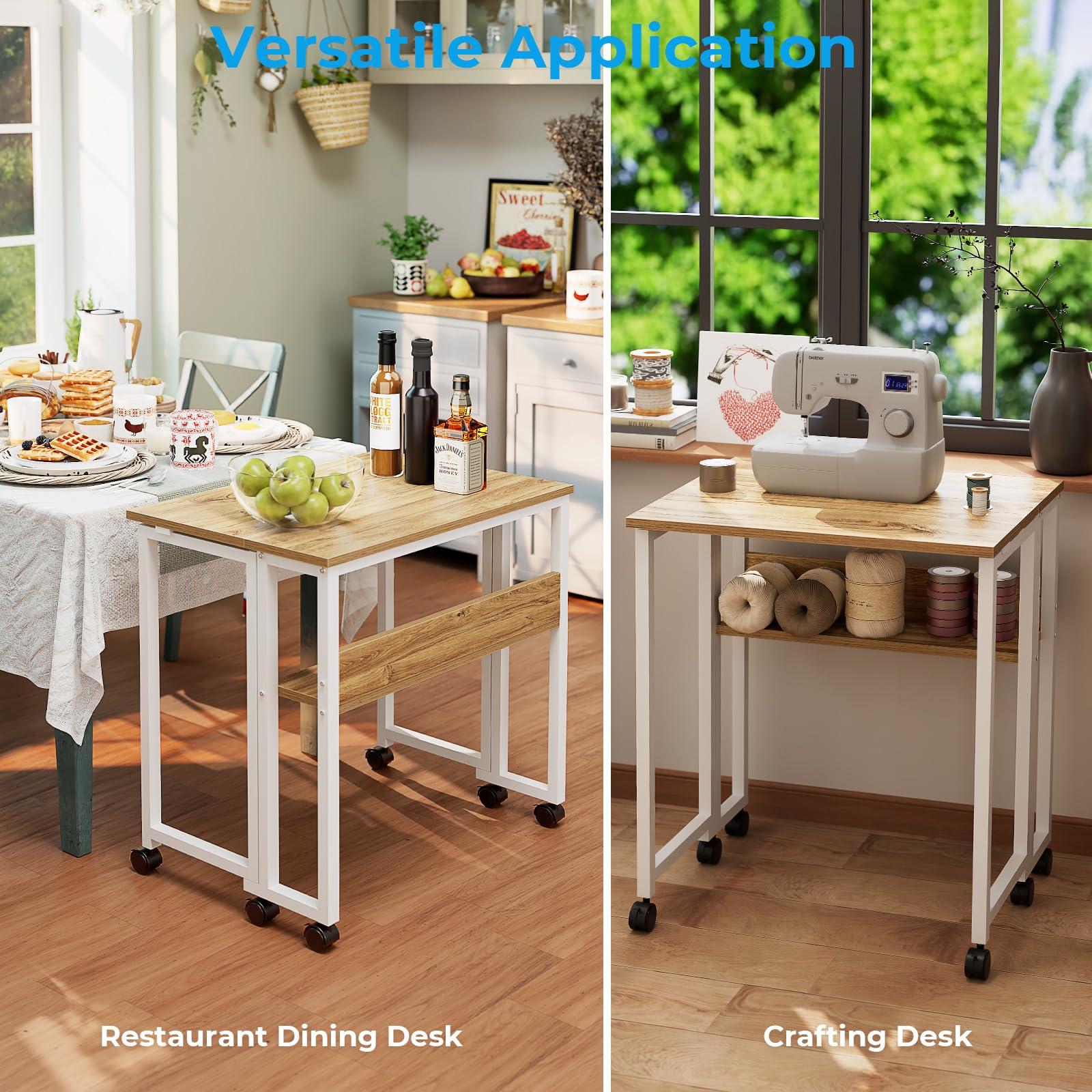 GreenForest folding desk bedroom vanity use supports daily routines with minimal footprint