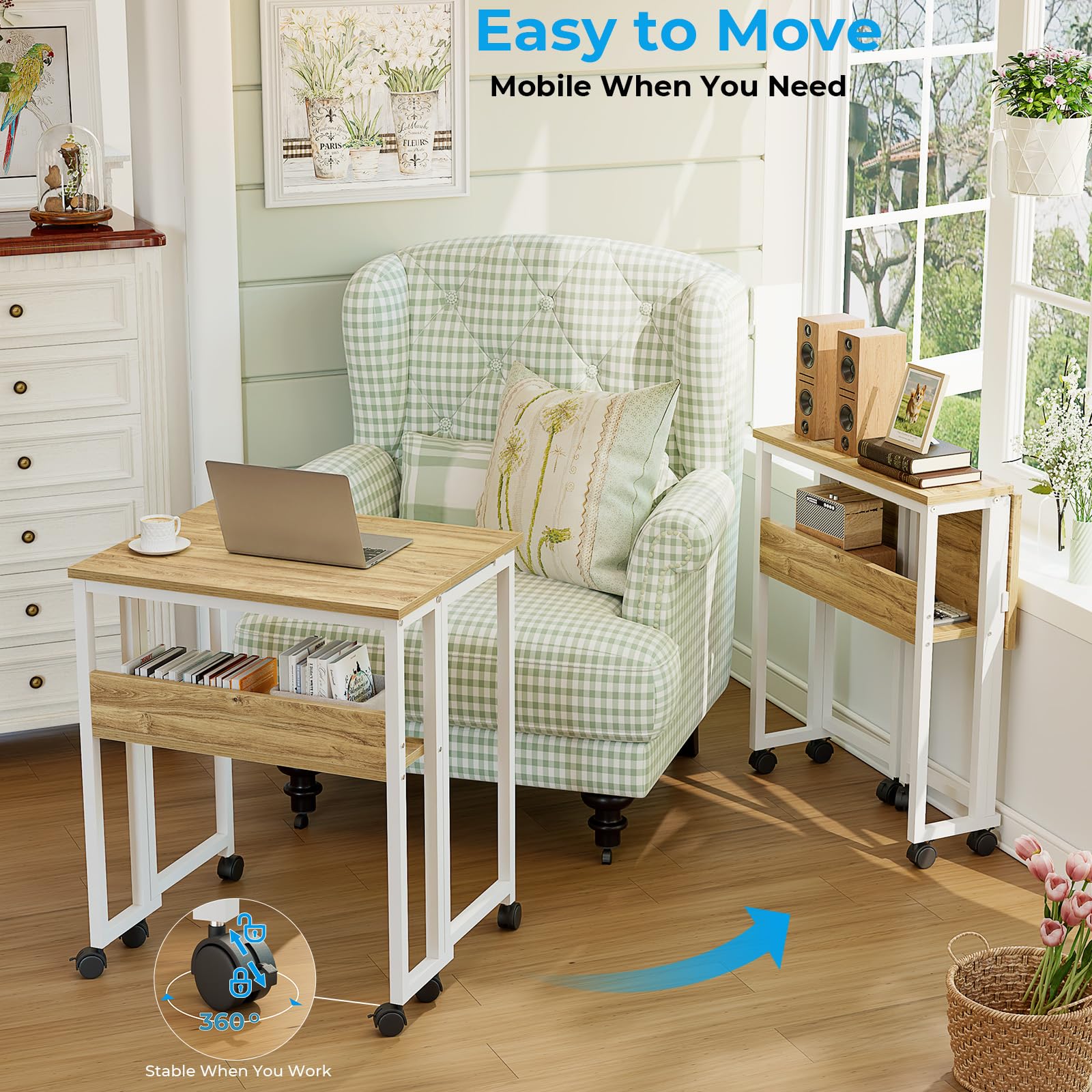 GreenForest folding desk compact folded profile saves space in small rooms