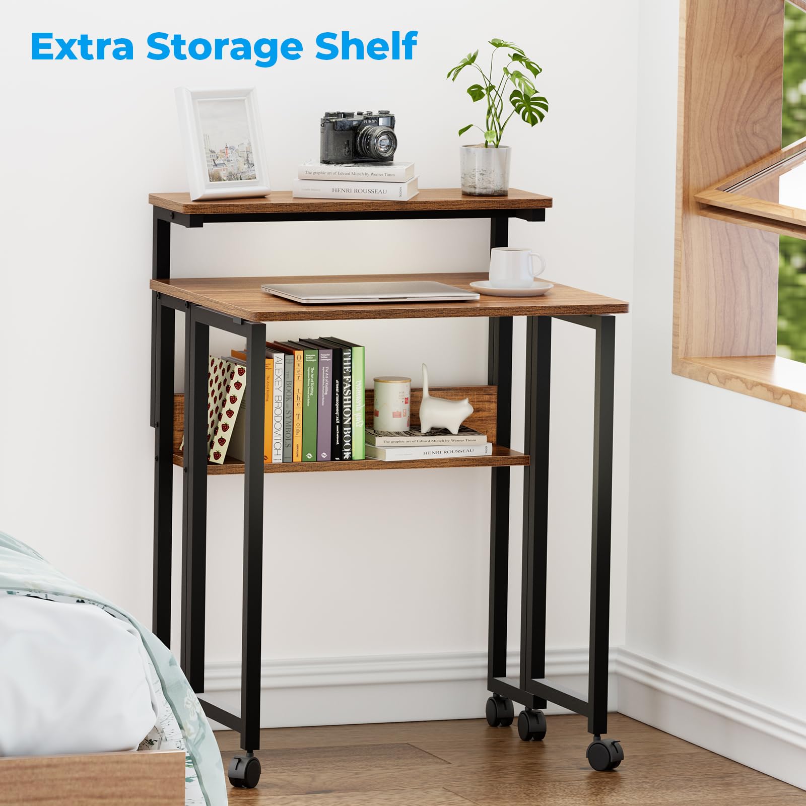 GreenForest folding desk folds flat to save space in tight rooms.