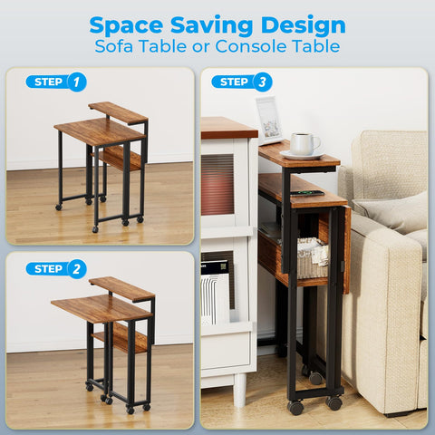 GreenForest folding desk with an under-shelf for organized storage of books and accessories.