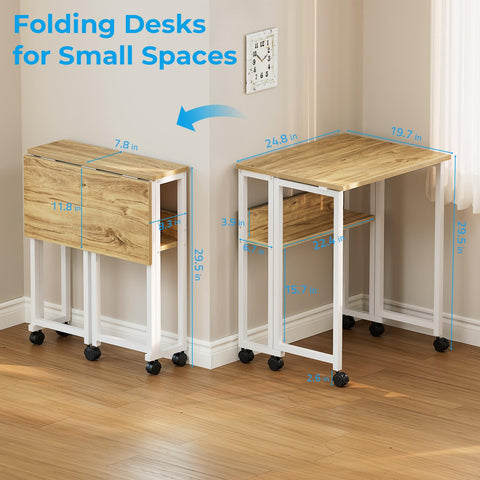 GreenForest folding desk storage shelf keeps supplies within reach
