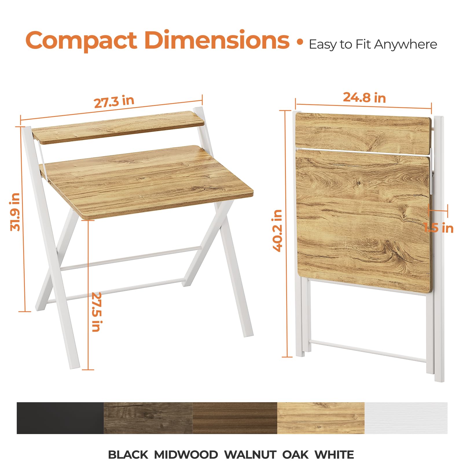 GreenForest portable desk folded for compact storage in small spaces.