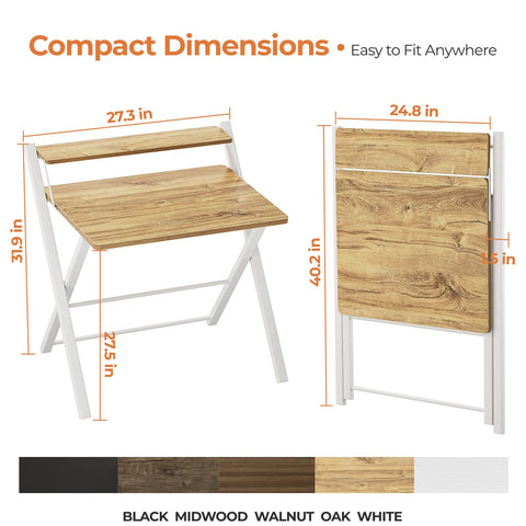 GreenForest portable desk folded for compact storage in small spaces.
