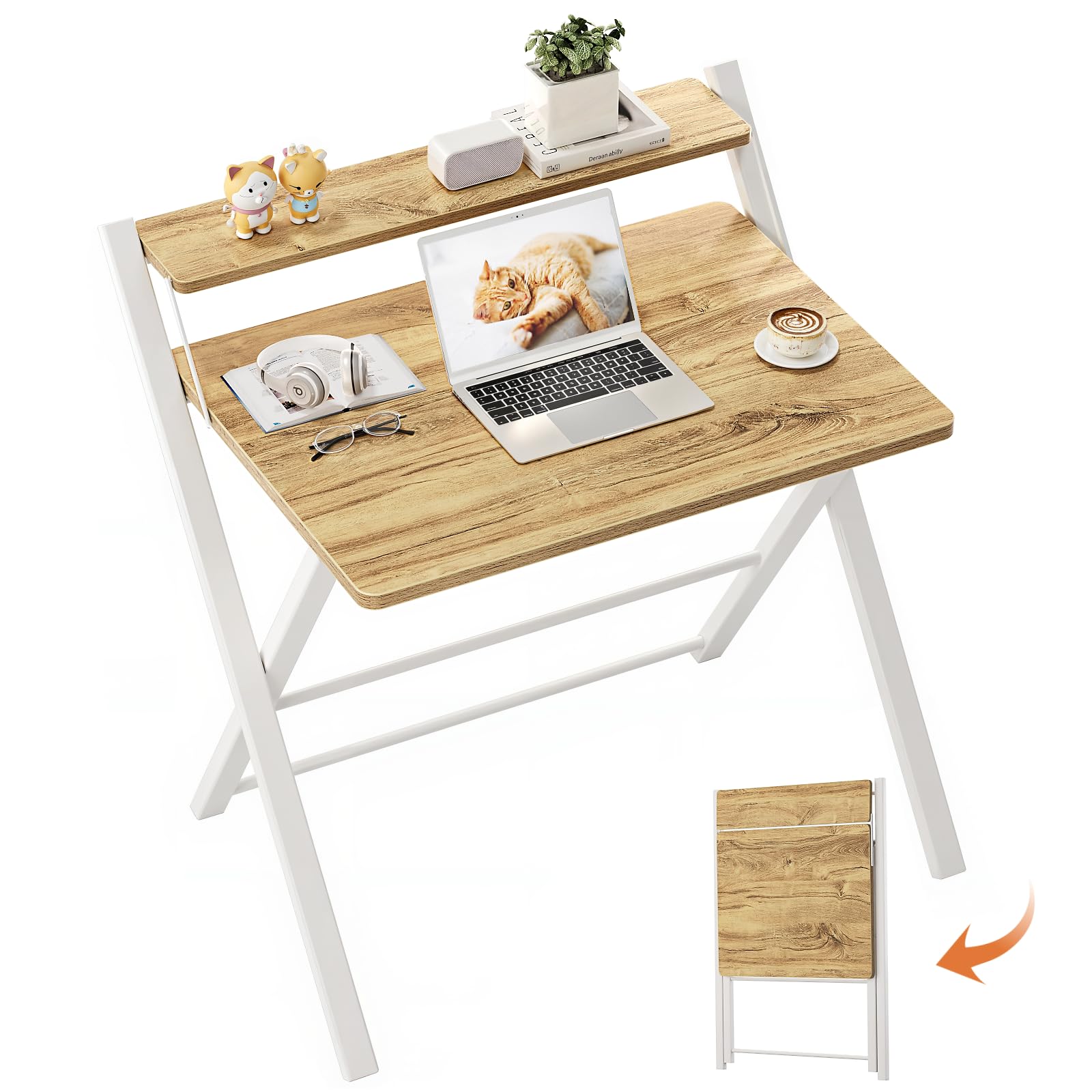 GreenForest portable desk unfolded for a stable workspace, ideal for typing.