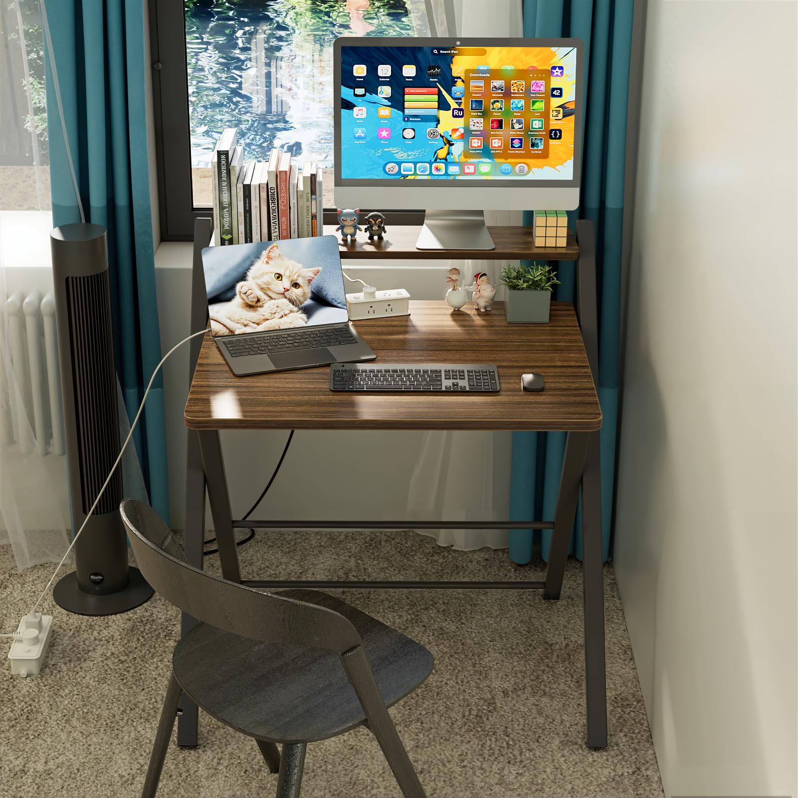 GreenForest under-bed storage foldable desk espresso ideal for small rooms.