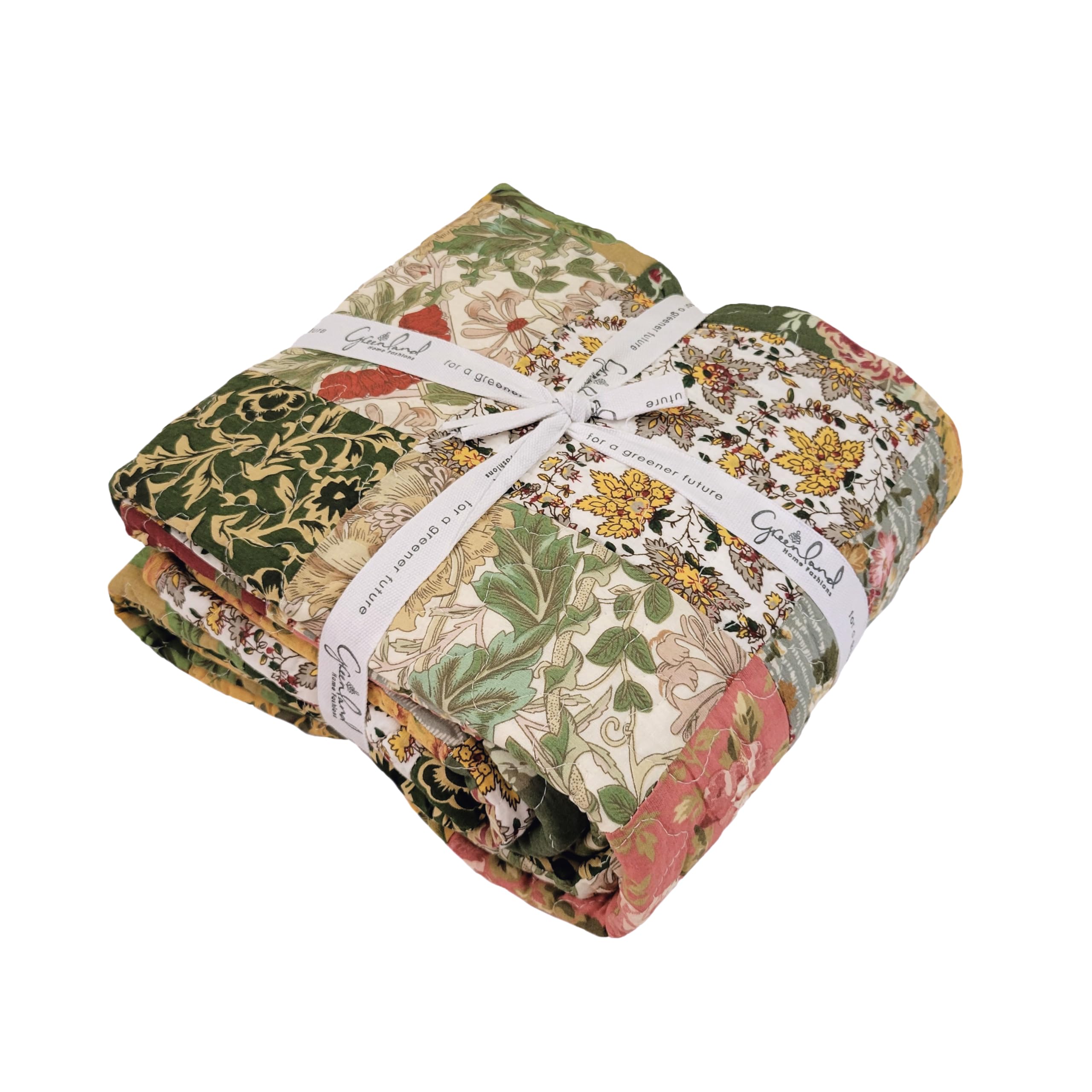 Greenland Home Antique Chic Throw vermicelli stitching adds texture and depth