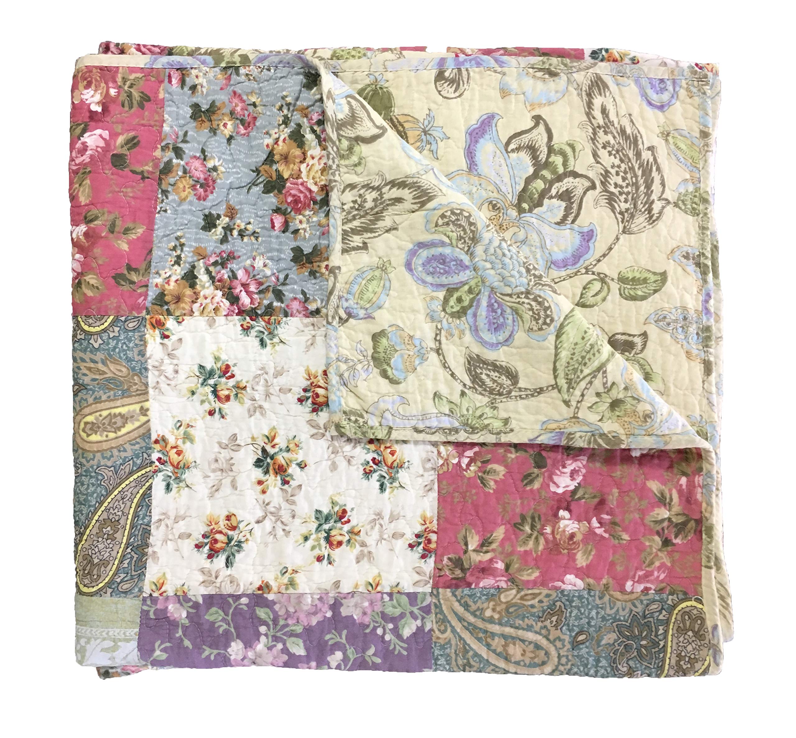Greenland Home Blooming Prairie patchwork squares with bound edges for durable warmth.