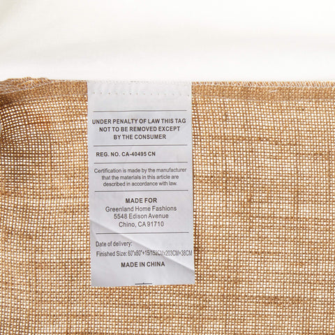 Greenland Home Burlap Bed Skirt closeup reveals natural burlap fibers.