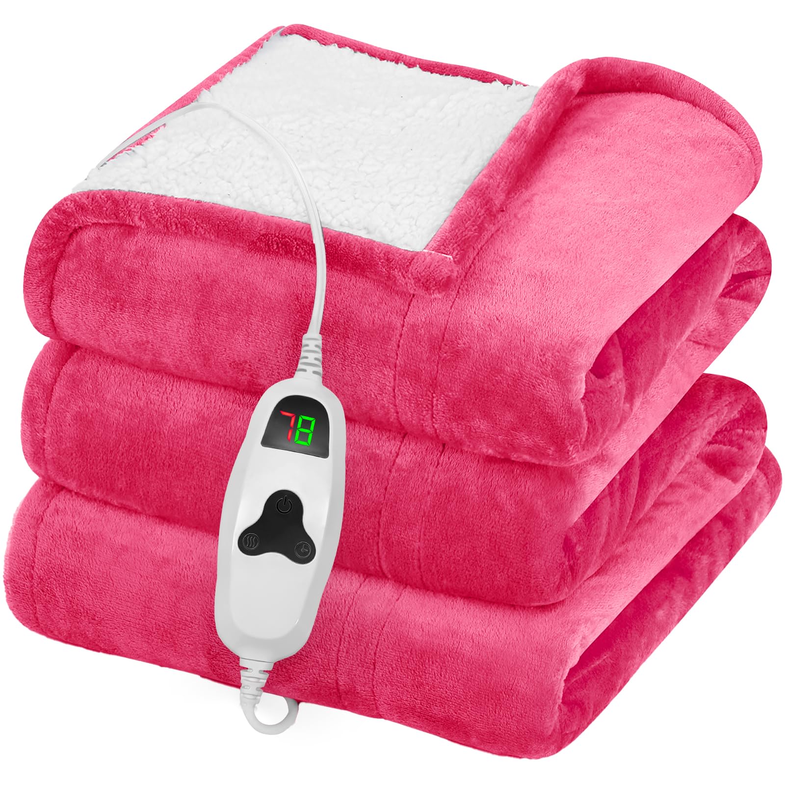 Greenoak heated blanket 50x60 coral pink keeps you warm on chilly nights