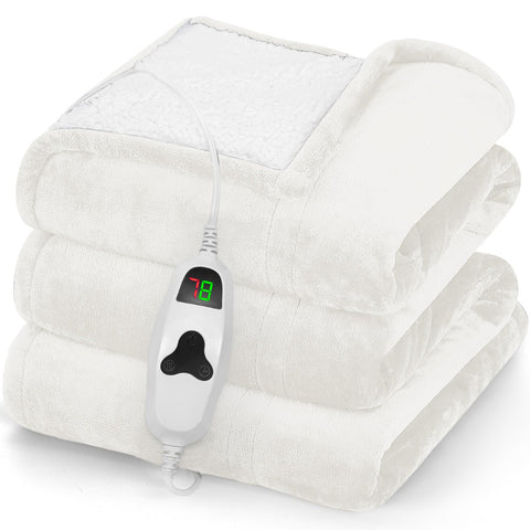 Greenoak heated blanket 50x60 with plush sherpa for cozy warmth