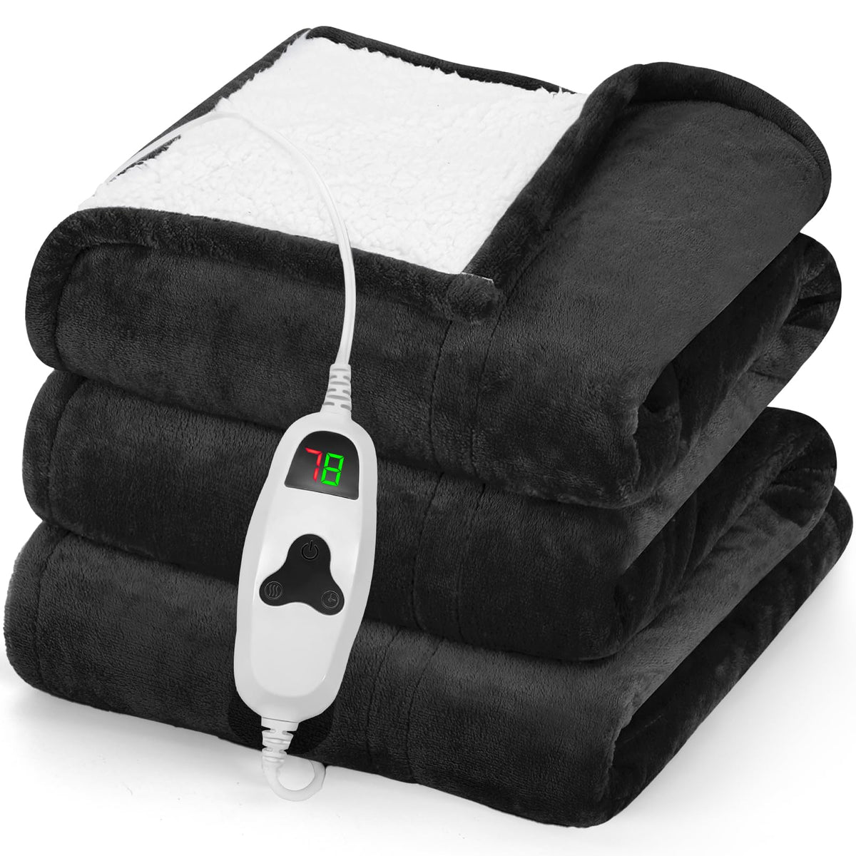 Greenoak heated blanket 50x60 on bed delivers cozy warmth.