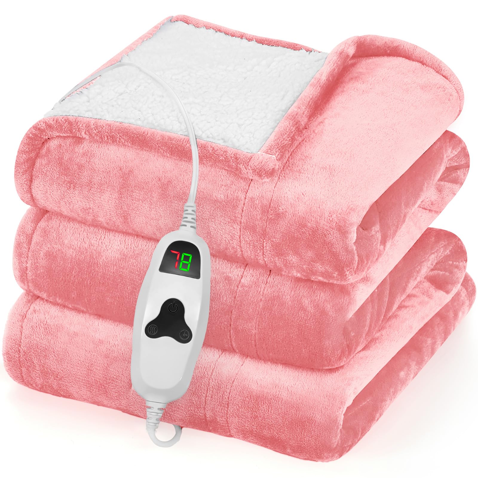 Greenoak heated blanket electric throw 50x60 on bed delivering cozy warmth