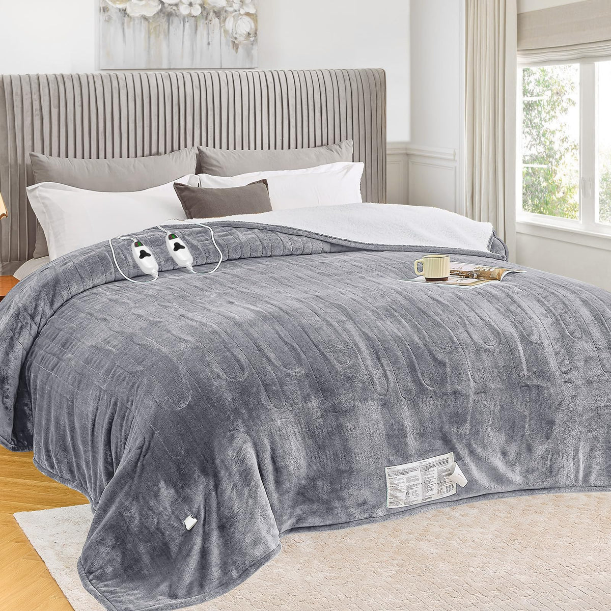 Greenoak heated blanket queen size with dual control for personalized warmth