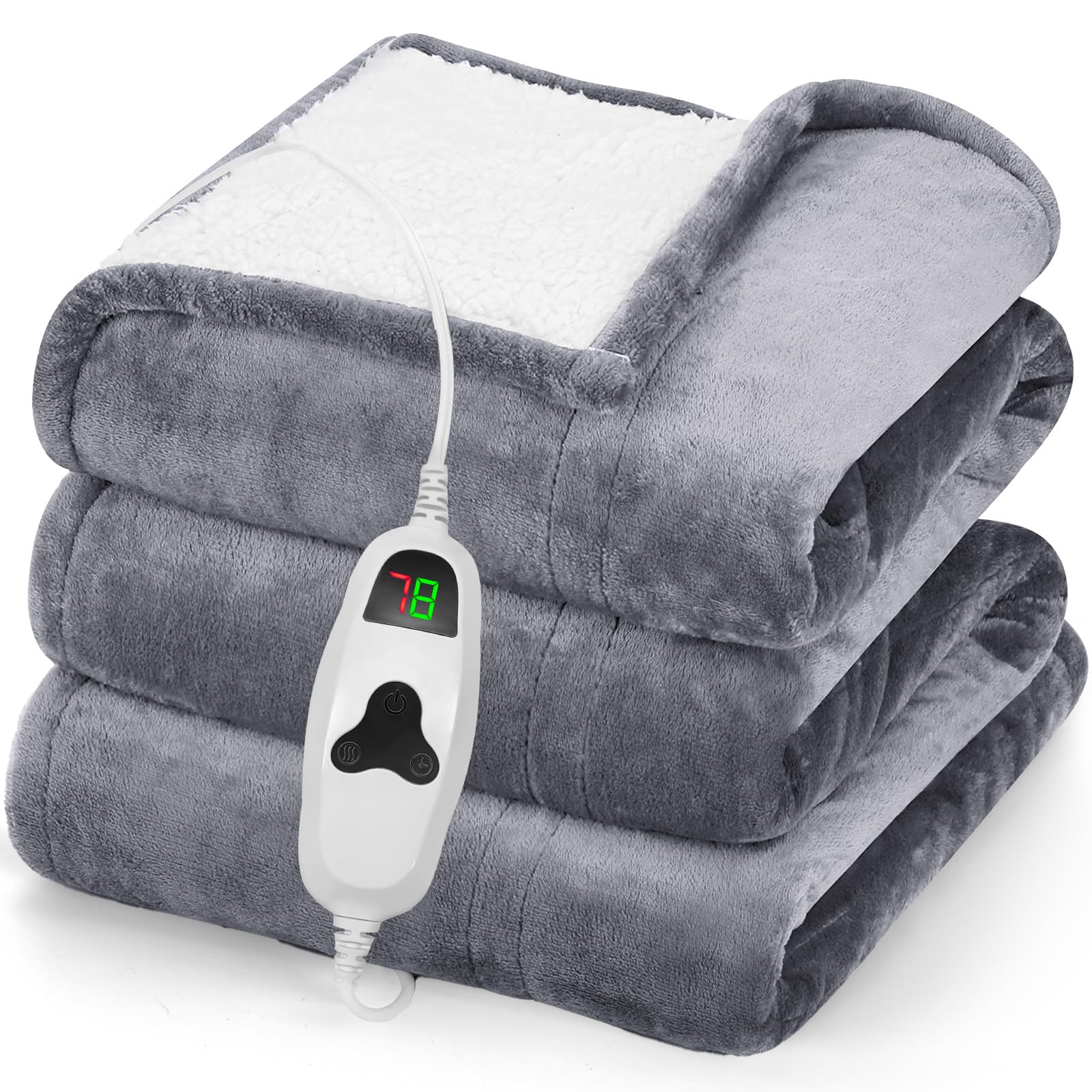 Greenoak heated blanket twin 62x84 unfolded for full body coverage and cozy warmth.