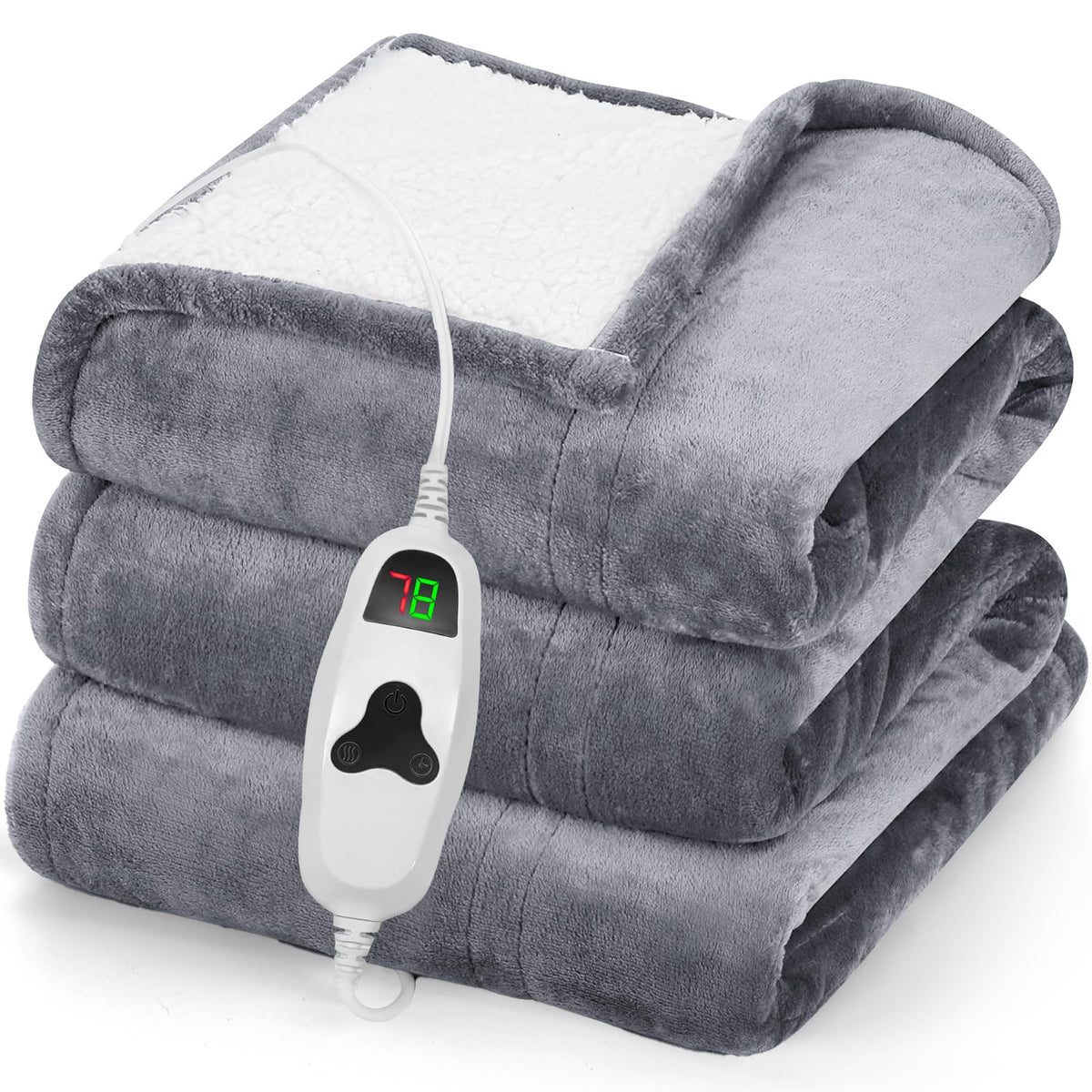 Greenoak heated blanket twin 62x84 unfolded for full body coverage and cozy warmth.