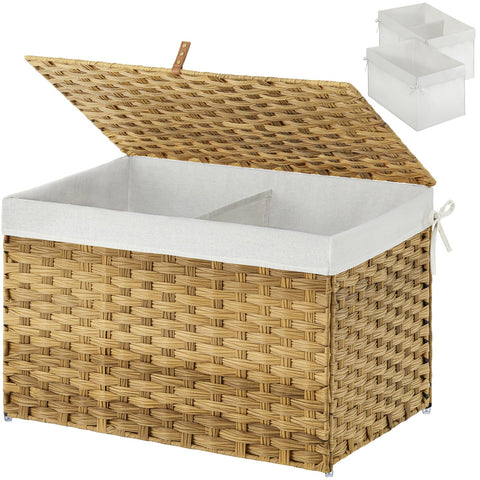 GREENSTELL 105L storage basket with lid keeps blankets neatly stored