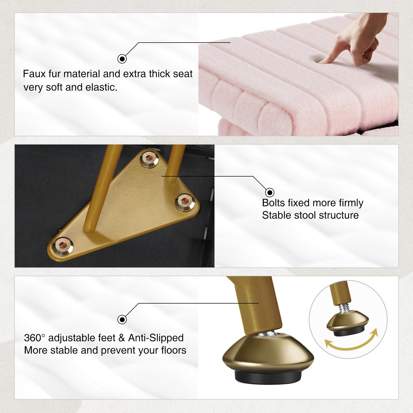 GREENSTELL cushioned furry seat for comfortable routines