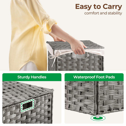 GREENSTELL foldable storage basket laid flat for closet organization.