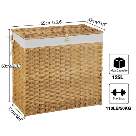 Greenstell hamper with lid open for easy access to clothes