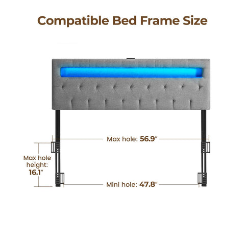 GREENSTELL headboard wall-mount option to save space and keep a clean look