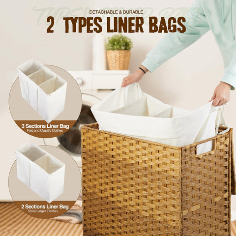 Greenstell laundry hamper with lid highlights large 125L storage space