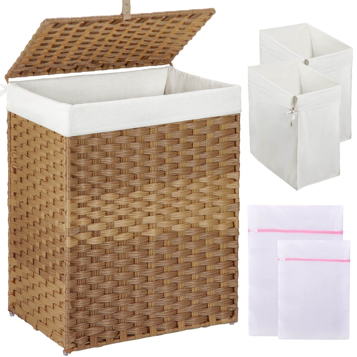 Greenstell Laundry Hamper with lid conceals clothes and keeps rooms tidy