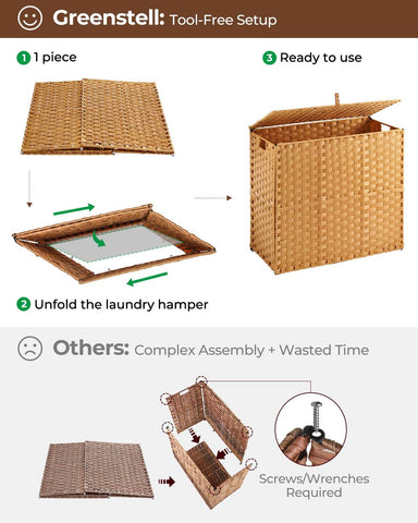 Greenstell foldable design saves space when not in use.