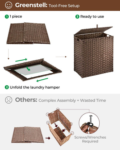 Greenstell foldable design saves space when not in use.