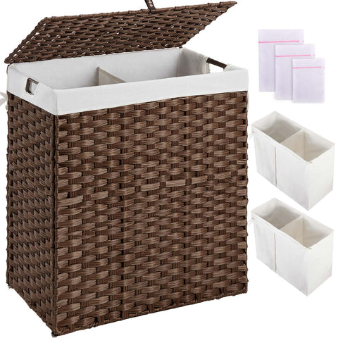 Greenstell laundry hamper front view showing sturdy transport design.