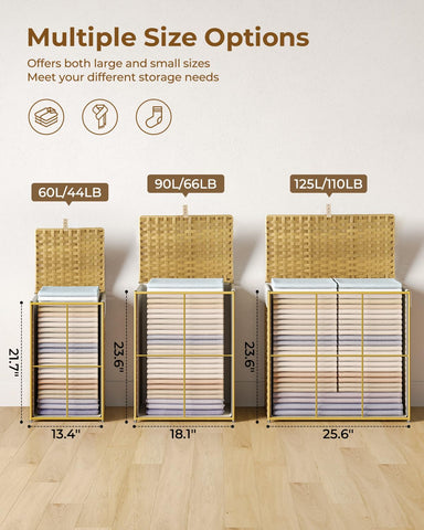 Open view shows inner lining for quick transfers in Greenstell hamper