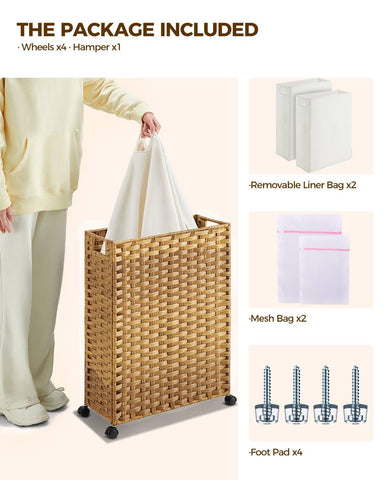 Greenstell laundry hamper removable liner bags for quick washing and transfer.