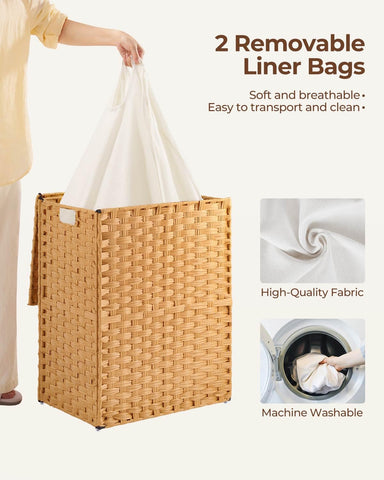 Greenstell removable liner bags for easy laundry transport