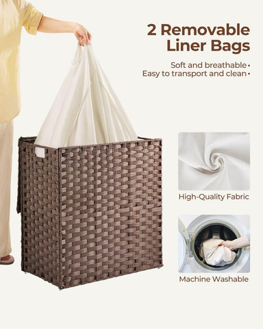 Greenstell removable liner bag demonstrates easy laundry handling.