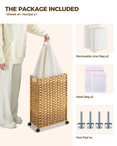 GREENSTELL hamper removable liners simplify washing and moving laundry efficiently.