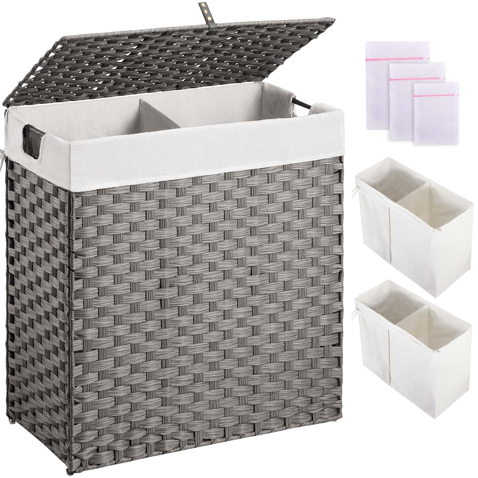 Greenstell laundry hamper with lid shows durable woven look and hides dirty clothes