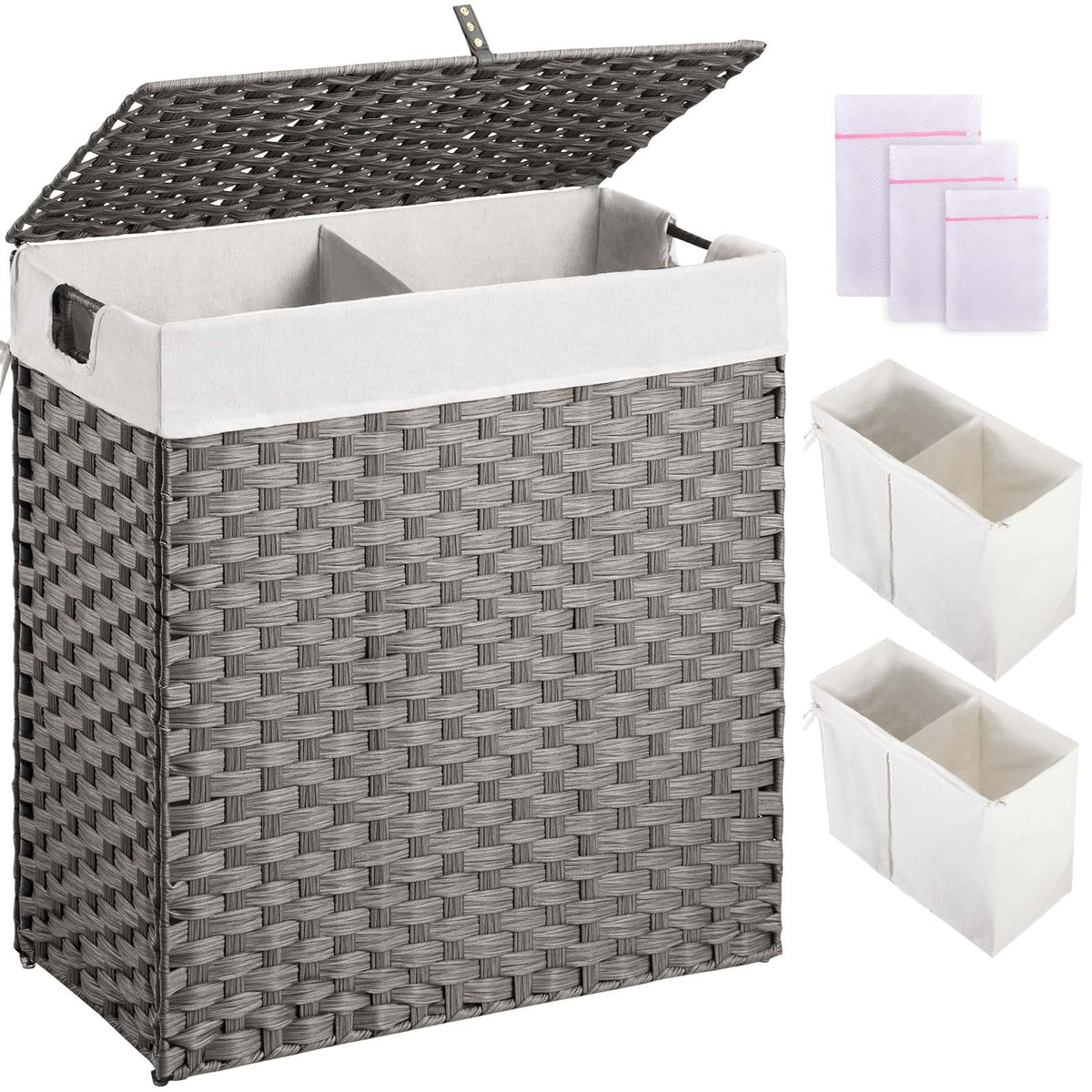 Greenstell laundry hamper with lid shows durable woven look and hides dirty clothes