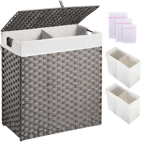 Greenstell laundry hamper with lid shows durable woven look and hides dirty clothes