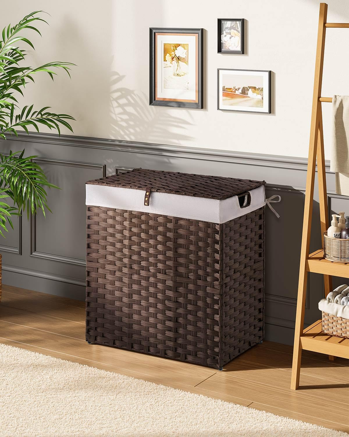 Greenstell woven rattan detail highlight craftsmanship.