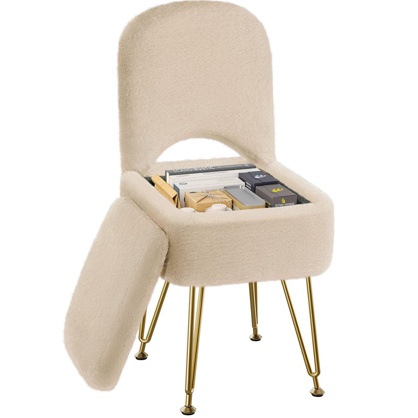 GREENSTELL small vanity stool with storage showing compact design and 10L capacity