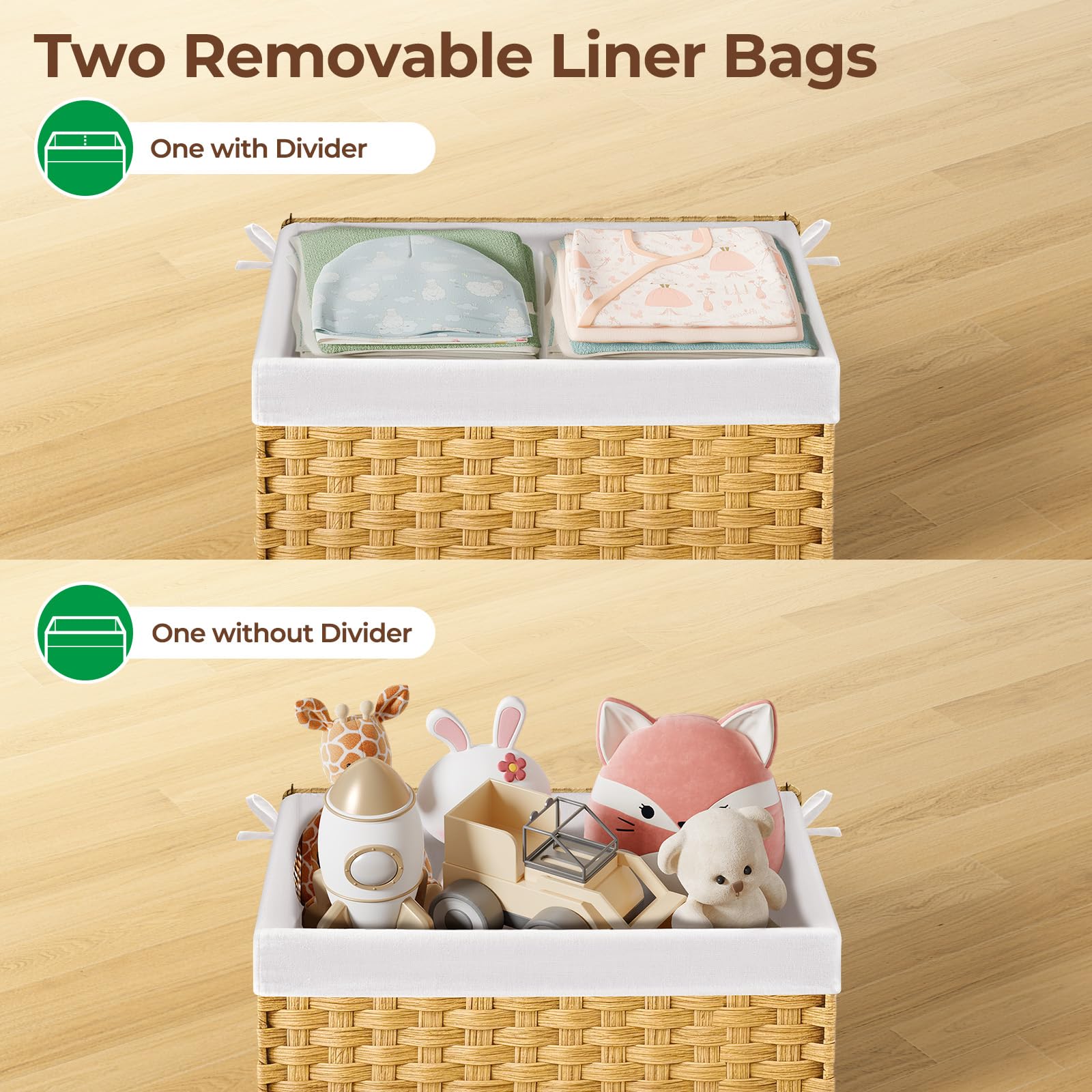 Greenstell storage basket folded flat for compact storage and space saving.