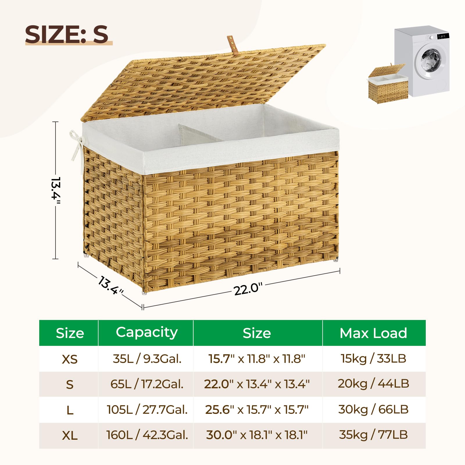 Greenstell storage basket with adjustable foot pads protecting the floor.