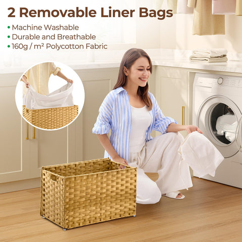 Greenstell storage basket side view highlighting dual side handles and portability.