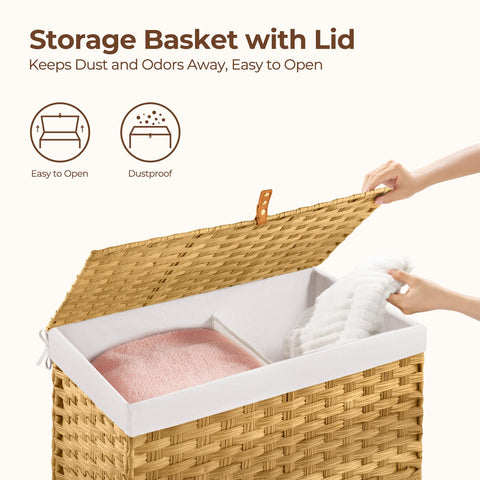 Greenstell storage basket made of waterproof synthetic rattan material for protection.