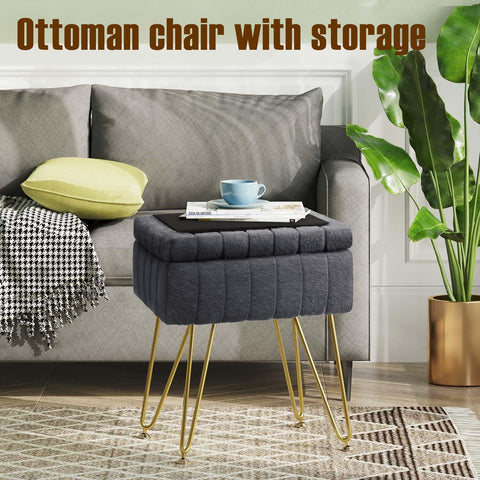 Greenstell storage compartment stool keeps small beauty items within reach.
