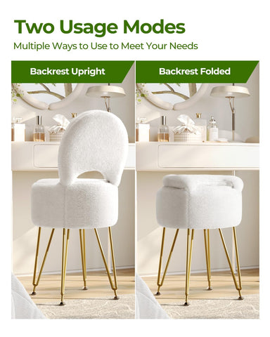 GREENSTELL vanity chair with anti-slip feet ensuring stable placement on floors