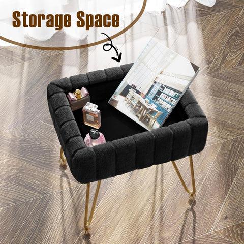 Greenstell vanity stool with anti-slip feet protects floors during use