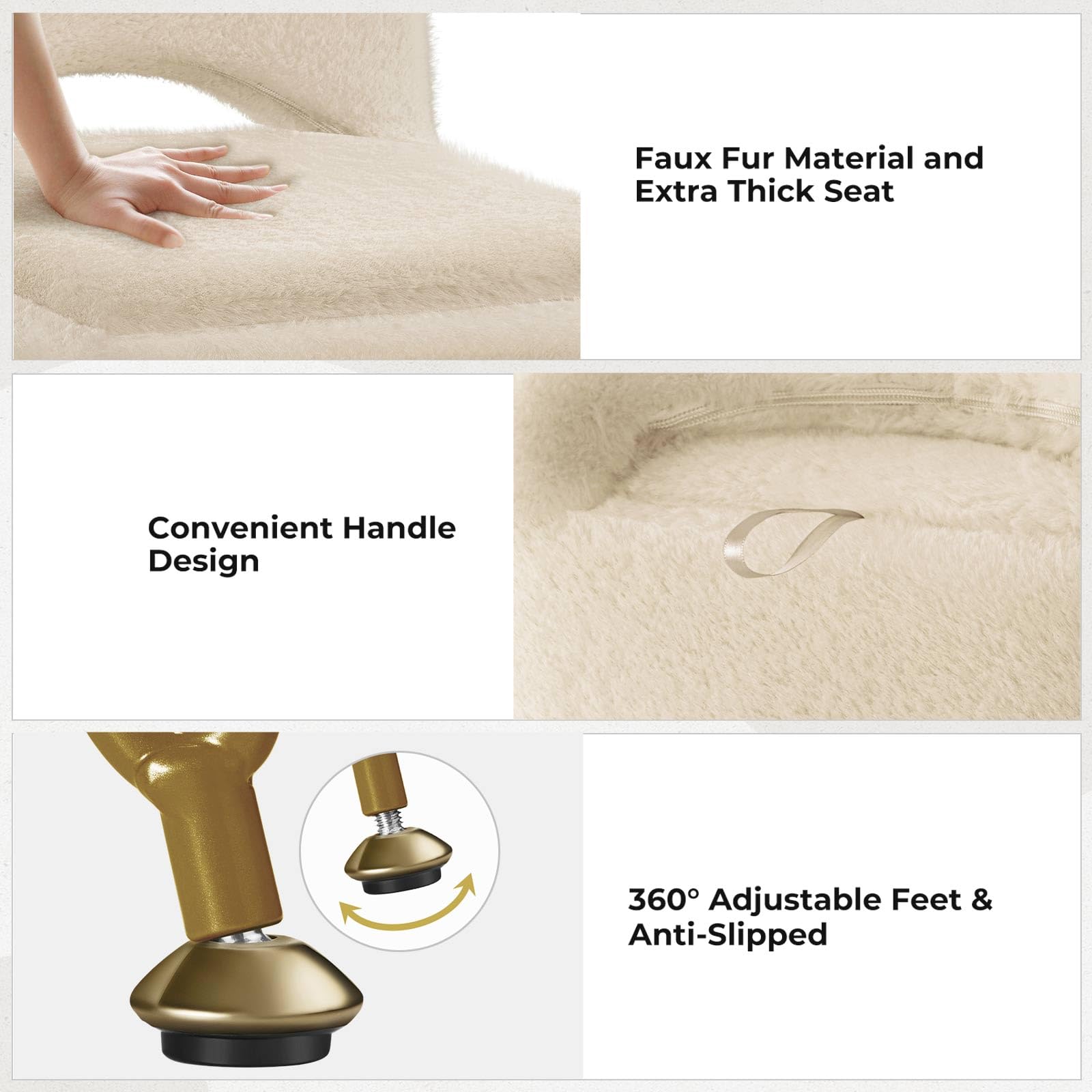 GREENSTELL vanity stool assembly with legs and hardware included